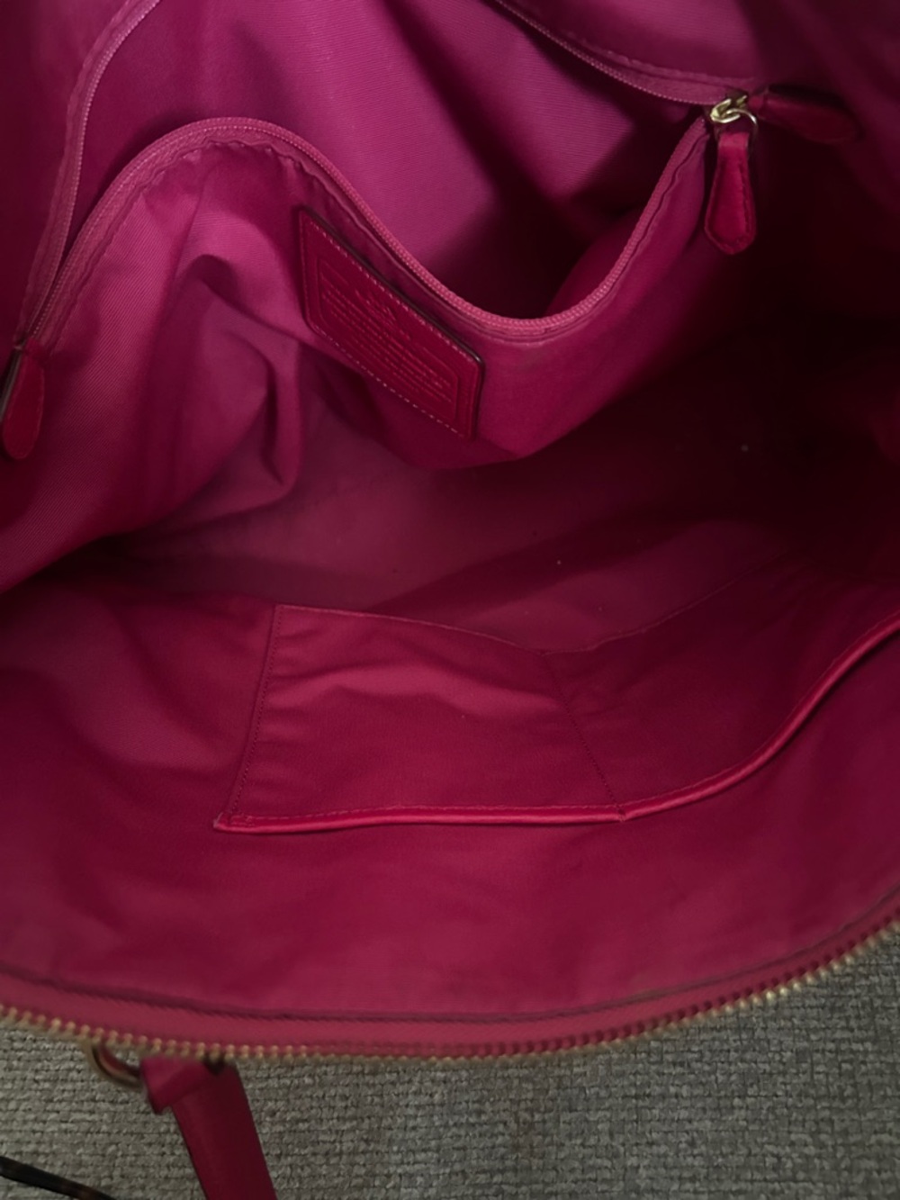 🖤 COACH AVA pebbled leather hot pink fuschia tote - Picture 6 of 7
